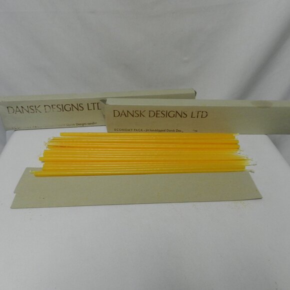 Vintage Dansk Designs 44 Taper Candles Mid Century Modern Hand Dipped 15" Yellow - Picture 4 of 8
